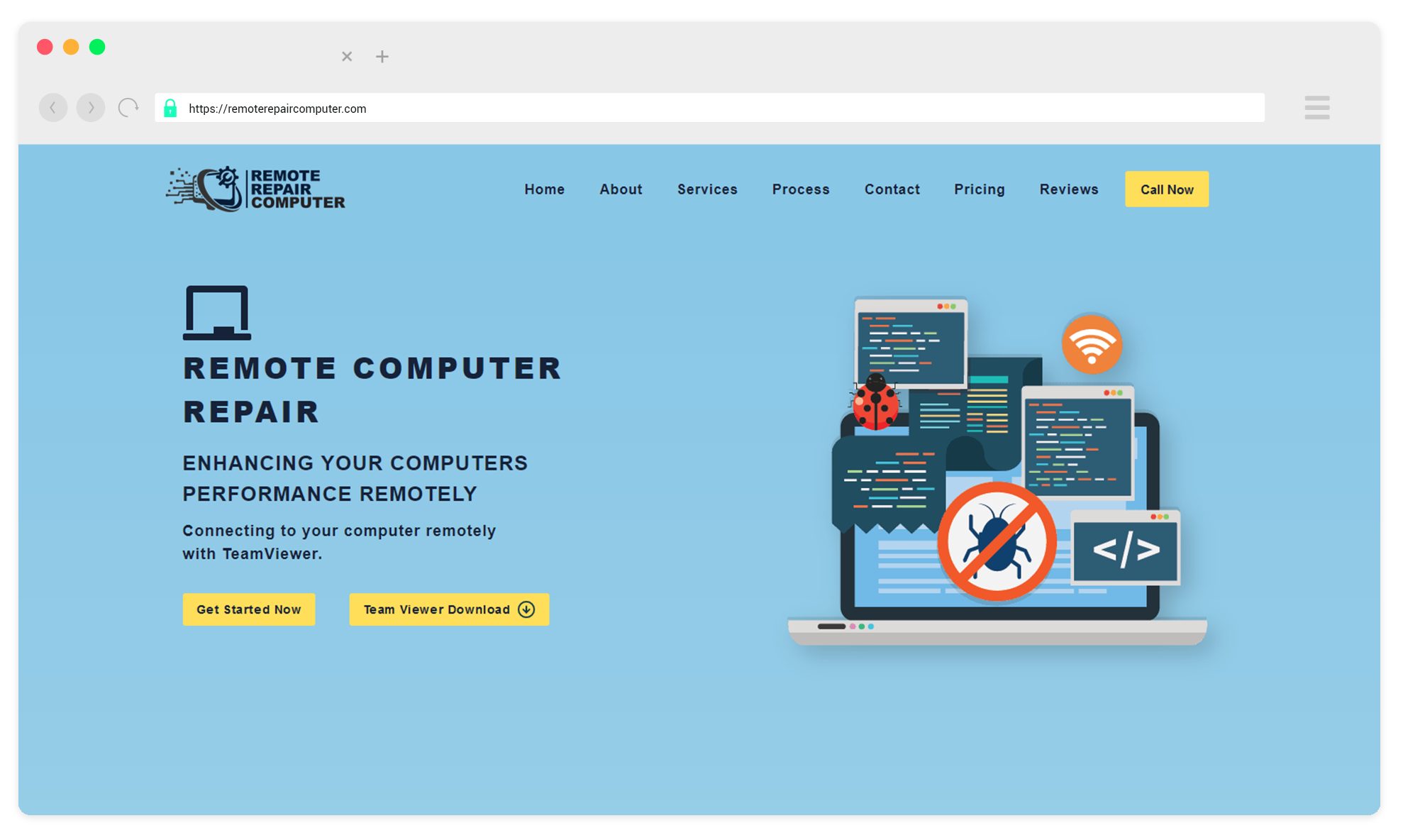 Remote Repair Computer homepage