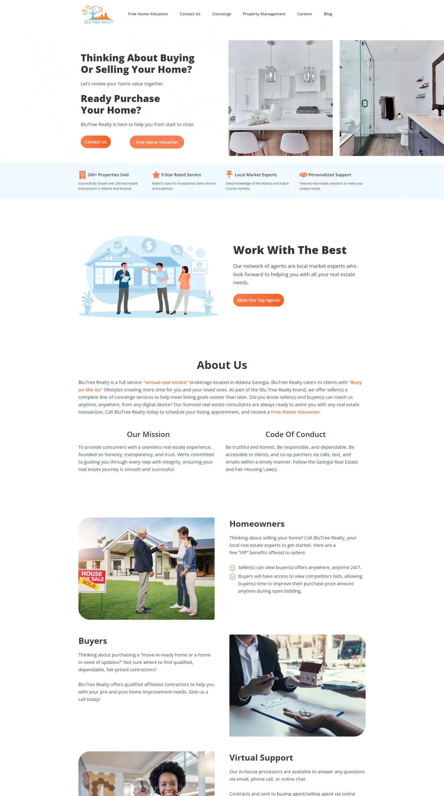 BluTree Realty homepage
